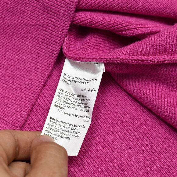 Chico's Women Pullover Sweater Crew Neck Solid Cotton Blend Pink Size 1 US Sz M - Picture 8 of 8